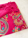 LARGE HOT PINK COLOURFUL PAISLEY CASHMERE COTTON BLEND WINTER SHAWL BLANKET SCARF