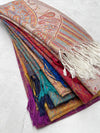 LARGE RED MULTI COLOUR PAISLEY PASHMINA SHAWL SCARF WRAP