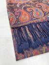 LARGE NAVY BLUE MULTI COLOUR PAISLEY PASHMINA SHAWL SCARF WRAP