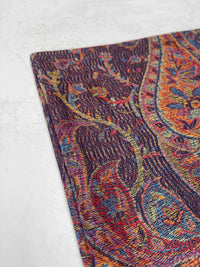 LARGE NAVY BLUE MULTI COLOUR PAISLEY PASHMINA SHAWL SCARF WRAP