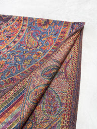 LARGE NAVY BLUE MULTI COLOUR PAISLEY PASHMINA SHAWL SCARF WRAP
