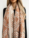 LARGE NUDE RETRO PRINT REVERSIBLE WOOL WINTER SHAWL BLANKET SCARF