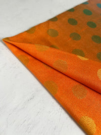 LARGE ORANGE MULTI-COLOUR DOT PRINT PASHMINA SHAWL SCARF