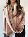 LARGE PINK CAT THICK REVERSIBLE WINTER SHAWL BLANKET SCARF