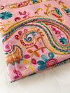 LARGE PINK COLOURFUL PAISLEY CASHMERE COTTON BLEND WINTER SHAWL BLANKET SCARF