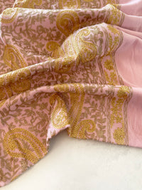 LARGE PINK PAISLEY CASHMERE COTTON BLEND WINTER SHAWL BLANKET SCARF