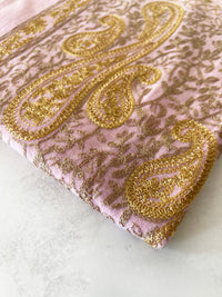 LARGE PINK PAISLEY CASHMERE COTTON BLEND WINTER SHAWL BLANKET SCARF