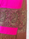 LARGE PLAIN FUCHSIA PINK REVERSIBLE MULTI COLOUR PAISLEY PRINT PASHMINA SHAWL SCARF WRAP