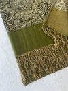 LARGE PLAIN GREEN REVERSIBLE MULTI COLOUR PAISLEY PRINT PASHMINA SHAWL SCARF WRAP