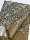 LARGE PLAIN SILVER REVERSIBLE MULTI COLOUR PAISLEY PRINT PASHMINA SHAWL SCARF WRAP