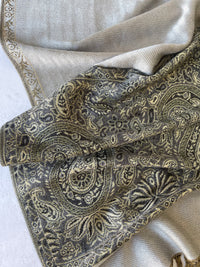 LARGE PLAIN SILVER REVERSIBLE MULTI COLOUR PAISLEY PRINT PASHMINA SHAWL SCARF WRAP