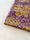 LARGE PURPLE PAISLEY CASHMERE COTTON BLEND WINTER SHAWL BLANKET SCARF