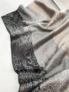 LARGE REVERSIBLE GREY OMBRE PAISLEY PRINT PASHMINA SHAWL SCARF WRAP