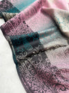 LARGE REVERSIBLE PINK OMBRE PAISLEY PRINT PASHMINA SHAWL SCARF WRAP