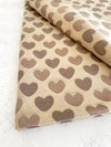 LARGE BEIGE HEART PRINT REVERSIBLE CASHMERE WINTER SHAWL BLANKET SCARF