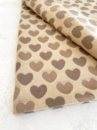 LARGE BEIGE HEART PRINT REVERSIBLE CASHMERE WINTER SHAWL BLANKET SCARF