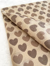 LARGE BEIGE HEART PRINT REVERSIBLE CASHMERE WINTER SHAWL BLANKET SCARF