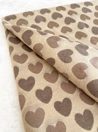 LARGE BEIGE HEART PRINT REVERSIBLE CASHMERE WINTER SHAWL BLANKET SCARF