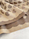 LARGE BEIGE HEART PRINT REVERSIBLE CASHMERE WINTER SHAWL BLANKET SCARF