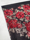LARGE BLACK FLORAL PRINT SILKY FEEL PASHMINA SHAWL SCARF