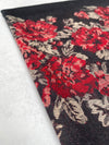 LARGE BLACK FLORAL PRINT SILKY FEEL PASHMINA SHAWL SCARF