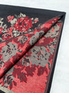 LARGE BLACK FLORAL PRINT SILKY FEEL PASHMINA SHAWL SCARF