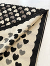 LARGE BLACK HEART PRINT REVERSIBLE CASHMERE WINTER SHAWL BLANKET SCARF