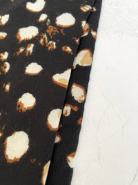 LARGE BLACK WOOL SPOTTY LEOPARD PRINT SCARF