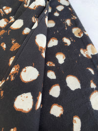 LARGE BLACK WOOL SPOTTY LEOPARD PRINT SCARF