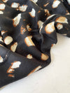 LARGE BLACK WOOL SPOTTY LEOPARD PRINT SCARF