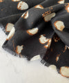 LARGE BLACK WOOL SPOTTY LEOPARD PRINT SCARF