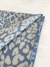 LARGE BLUE LEOPARD PRINT REVERSIBLE WINTER SHAWL BLANKET SCARF