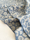 LARGE BLUE LEOPARD PRINT REVERSIBLE WINTER SHAWL BLANKET SCARF