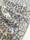 LARGE BLUE LEOPARD PRINT REVERSIBLE WINTER SHAWL BLANKET SCARF