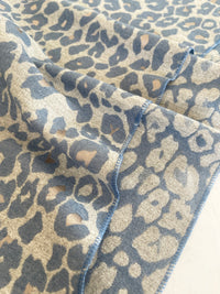 LARGE BLUE LEOPARD PRINT REVERSIBLE WINTER SHAWL BLANKET SCARF