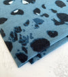 LARGE BLUE WOOL SPOTTY LEOPARD PRINT SCARF
