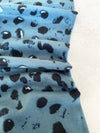 LARGE BLUE WOOL SPOTTY LEOPARD PRINT SCARF