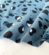 LARGE BLUE WOOL SPOTTY LEOPARD PRINT SCARF