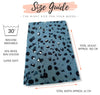 LARGE BLUE WOOL SPOTTY LEOPARD PRINT SCARF