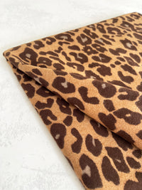 LARGE BROWN LEOPARD PRINT REVERSIBLE WINTER SHAWL BLANKET SCARF
