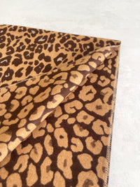 LARGE BROWN LEOPARD PRINT REVERSIBLE WINTER SHAWL BLANKET SCARF