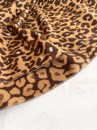 LARGE BROWN LEOPARD PRINT REVERSIBLE WINTER SHAWL BLANKET SCARF