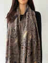 LARGE BROWN MULTI COLOUR PAISLEY PRINT PASHMINA SHAWL SCARF