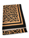 LARGE BROWN TAN LEOPARD PRINT REVERSIBLE WINTER SHAWL BLANKET SCARF