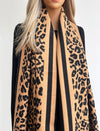 LARGE BROWN TAN LEOPARD PRINT REVERSIBLE WINTER SHAWL BLANKET SCARF