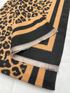 LARGE BROWN TAN LEOPARD PRINT REVERSIBLE WINTER SHAWL BLANKET SCARF