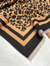 LARGE BROWN TAN LEOPARD PRINT REVERSIBLE WINTER SHAWL BLANKET SCARF