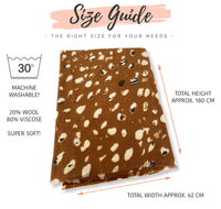 LARGE BROWN WOOL SPOTTY LEOPARD PRINT SCARF