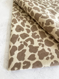 LARGE CREAM LEOPARD PRINT REVERSIBLE WINTER SHAWL BLANKET SCARF