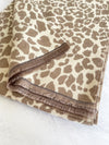 LARGE CREAM LEOPARD PRINT REVERSIBLE WINTER SHAWL BLANKET SCARF